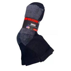 SLIGHTLY IRREGULAR Wolverine 2 Pair Ultra-Dri Men's Black Quarter Socks …